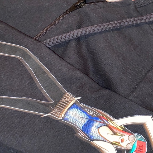 Moshi moshi FULL zip hoodie with graphics on sleeve black Sz M NWOT - Picture 6 of 6